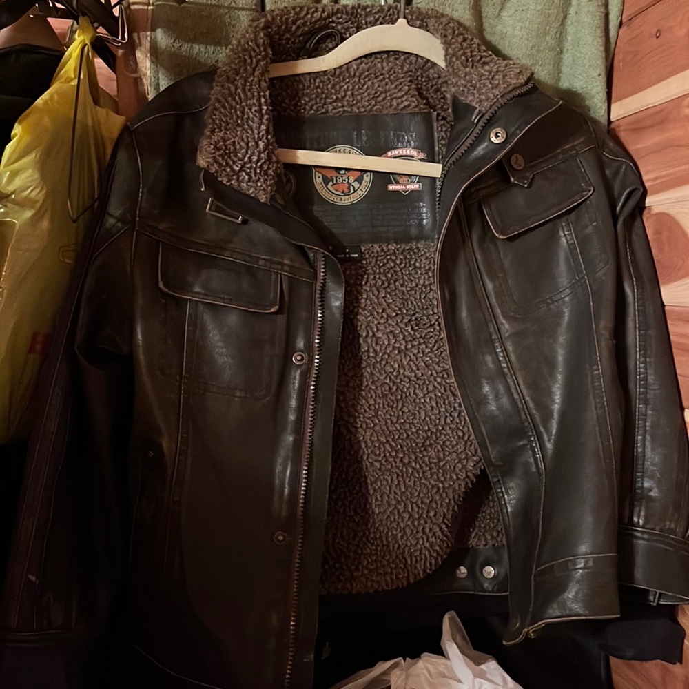 Boys leather pilots jacket